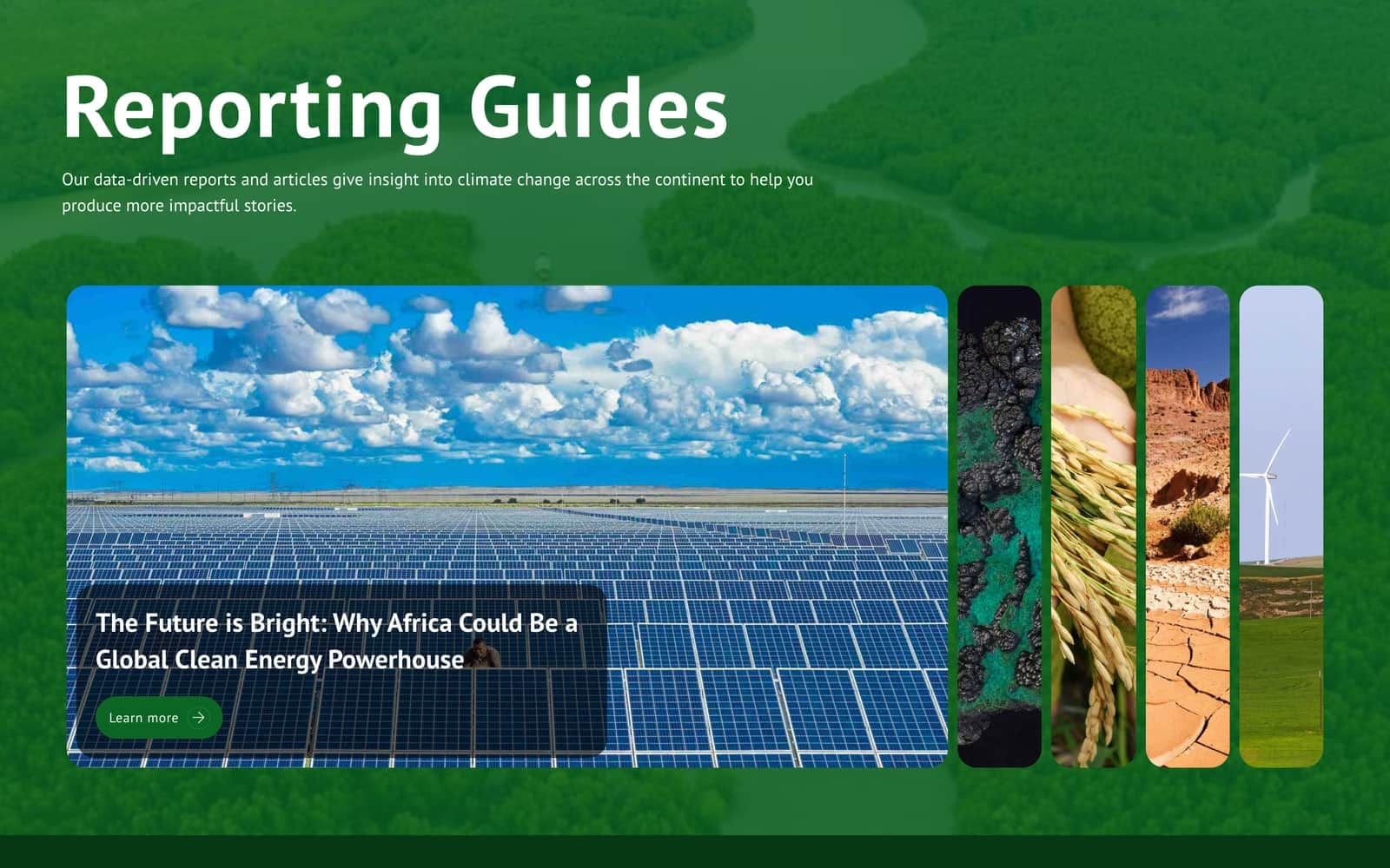Third desktop view of Climate Reporting Toolkit