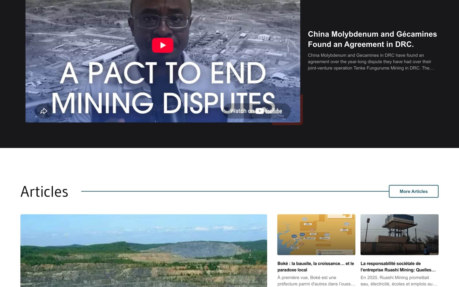 Third desktop view of Africa Mining Presence